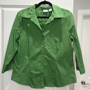 3/4 sleeve button down blouse